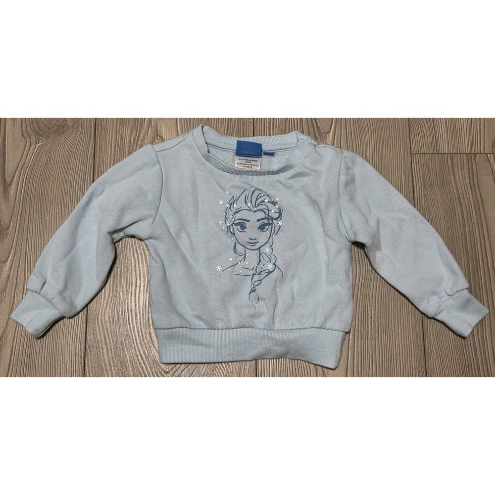Disney Frozen Elsa‎ Sweatshirt Girls Kids Size 12 Months Blue Pullover